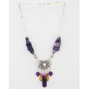 048 Collier court bali style améthyste