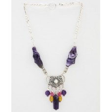 048 Collier court bali style améthyste