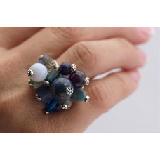 178 Bague funky bleue
