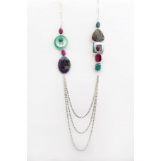 191 Sautoir vert-rose (NC)