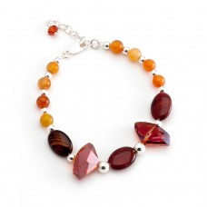 207 agate de Madagascar agent sterling, swarovski