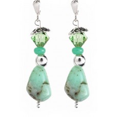 220  ,chrysoprase, swarovski, argent sterling
