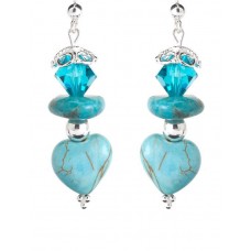 225  turquoise, swarovski, argent sterling